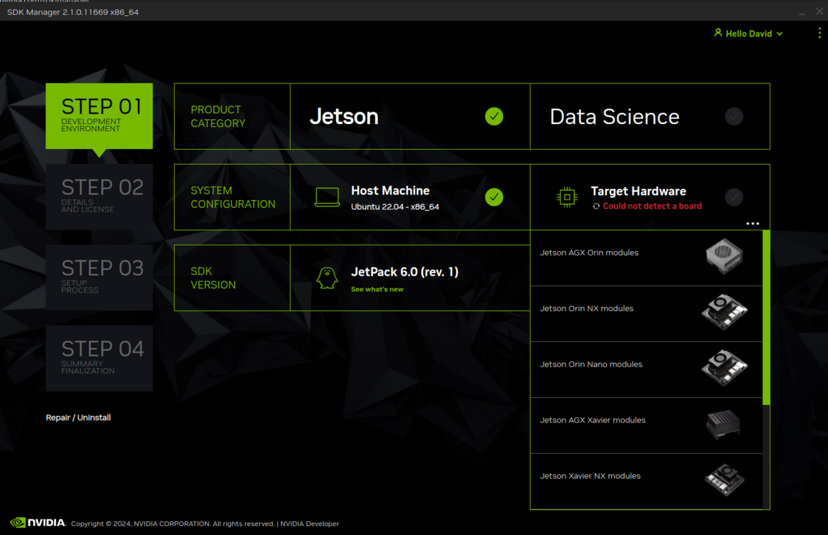 JetPack 6 Developer Guide - Flashing With SDK Manager