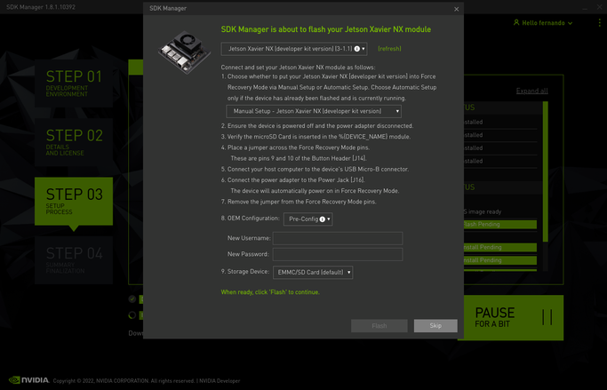 NVIDIA Jetson Xavier AGX - JetPack 5.0.2 - Flashing Board