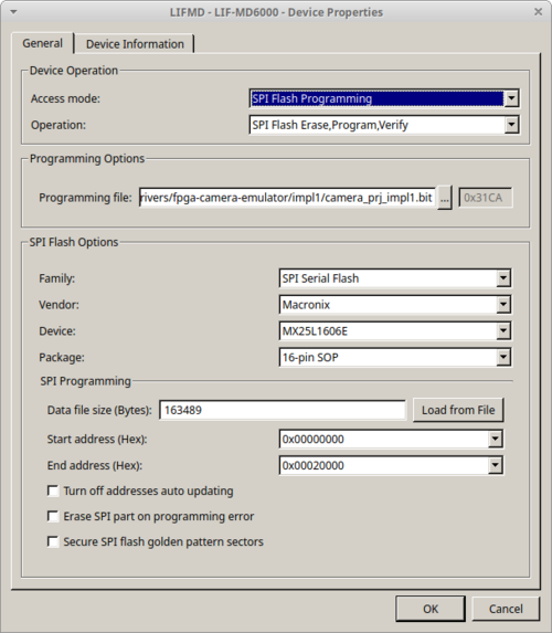 SPI Flash Programming Lattice Crosslink